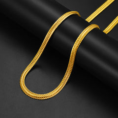 Colar feminino com elos de corrente de rabo de raposa de 6 mm