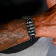 Customized Engraved Multiple Name Cuban Link Chain Bracelet