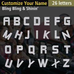 Colar com pingente de letra e nome personalizado com pedras CZ para mulheres