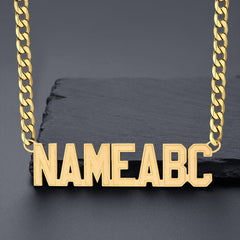 Colar de corrente cubana com placa de identificação personalizada