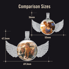 Colar com imagem de asas de anjo personalizadas, presente memorial para homens e mulheres