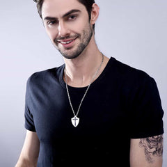 Colar com pingente de cruz cristã, Efésios 610, masculino