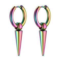 Brincos de argola longos com ponta pendurada para homens e mulheres