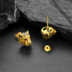 Vintage Tiger Stud Earrings for Men