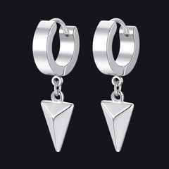 Triangle Spike Dangle Hoop Earrings For Men Women