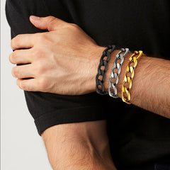 Pulseira Figaro Cuban Link Chain Curb 6mm-13mm