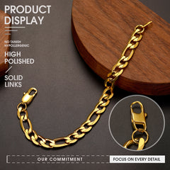 Pulseira Figaro Cuban Link Chain Curb 6mm-13mm