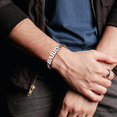 Pulseira de corrente cubana com nome personalizado