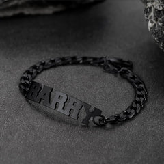 Pulseira de corrente cubana com nome personalizado