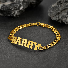 Pulseira de corrente cubana com nome personalizado