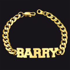 Pulseira de corrente cubana com nome personalizado