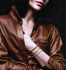 Pulseira de tênis com corrente de 3/5 mm de largura e corte de diamante CZ