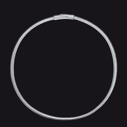 Choker-Halskette mit Schlangenkette und Fischgrätenmuster für Damen, 5 mm Breite