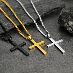 Colar com pingente de cruz com bandeira americana patriótica para homens e mulheres