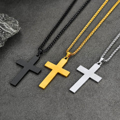 Colar com pingente de cruz e bandeira americana para homens e mulheres