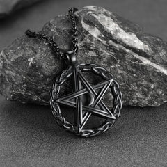 Colar Pentagrama Vintage Colar de Bruxa Masculino