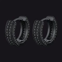 Brincos Huggie de argola com zircônia cúbica grossa de prata esterlina para piercing masculino