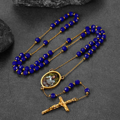 Rosário com foto personalizada, colar com contas de cruz, imagem feminina e masculina