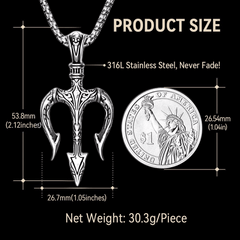 Poseidon’s Trident Necklace – Norse & Greek Mythology Amulet Pendant
