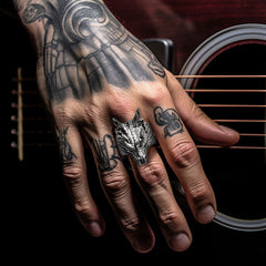 Punk Dragon Head Stainless Steel Ring Men