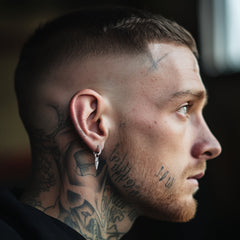 Brincos de argola com ponta de flecha e runa viking nórdica, Gungnir, para homens