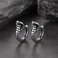 Gothic Punk Snake Hoop Earrings for Men Women