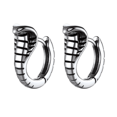 Gothic Punk Snake Hoop Earrings for Men Women