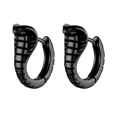 Gothic Punk Snake Hoop Earrings for Men Women