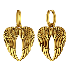 Punk Angel Wing Hoop Dangle Earrings for Women Men