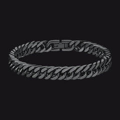 Pulseira de corrente cubana com 8/12/17 mm de largura