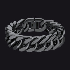Pulseira de corrente cubana com 8/12/17 mm de largura