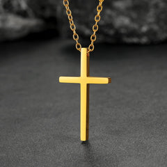 Colar de cruz clássico masculino e feminino