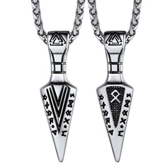 Colar Viking Odin Espada Runas Masculino
