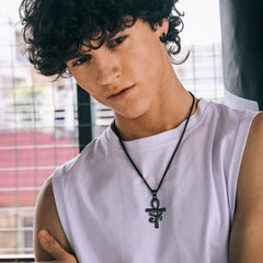 Colar com pingente de cruz egípcia Ankh Olho de Hórus