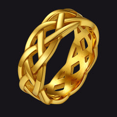 Irish Celtic Knot Band Ring Stainless Steel Men Women