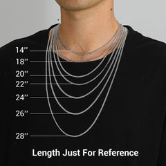 Colar de corrente cubana fina de prata esterlina para mulheres