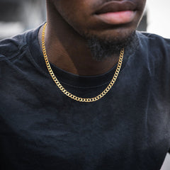 Colar de corrente cubana fina de prata esterlina para mulheres