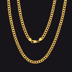 Colar de corrente cubana fina de prata esterlina para mulheres