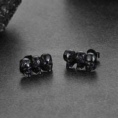 See No Evil, Hear No Evil, Speak No Evil Skulls Stud Earrings