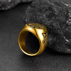 Satan Leviathan Cross Lucifer Signet Ring Men