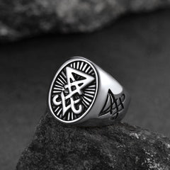 Satan Leviathan Cross Lucifer Signet Ring Men