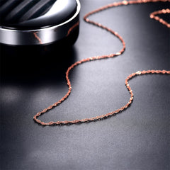 Colar de corrente fina de 16 mm em prata esterlina 925 para mulheres e homens