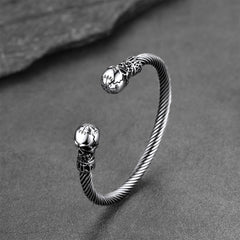 Pulseira ajustável com caveira viking