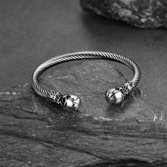 Pulseira ajustável com caveira viking