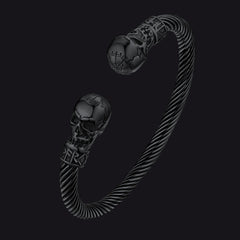 Pulseira ajustável com caveira viking