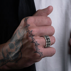 Skull Evil Teeth Stainless Steel Ring Men