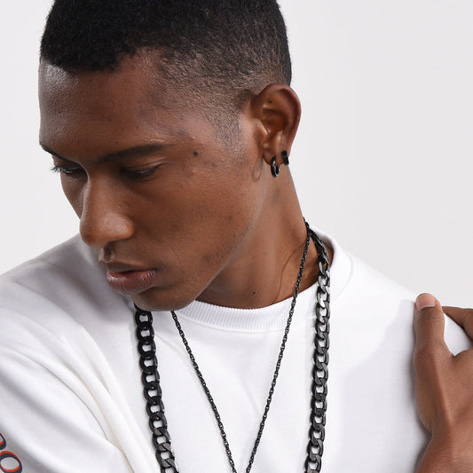 Brincos de argola Huggie pequenos com clipe para homens, 4 pares