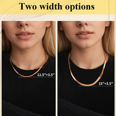 Gargantilha de elos de corrente plana feminina 3 mm/5 mm de largura