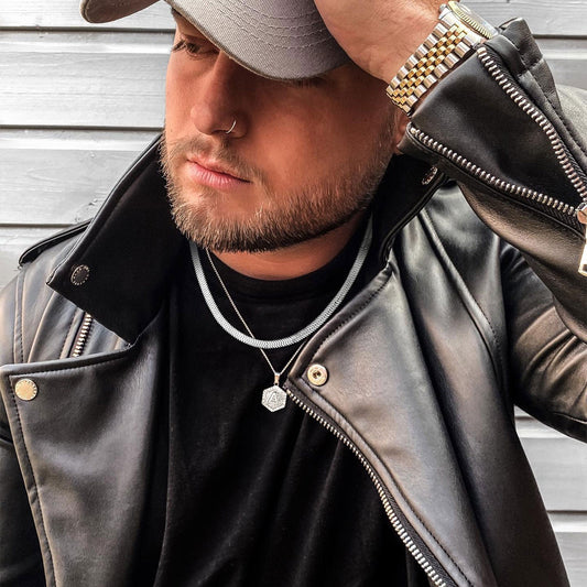 Gargantilha de elos de corrente plana feminina 3 mm/5 mm de largura