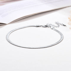 Gargantilha de elos de corrente plana feminina 3 mm/5 mm de largura